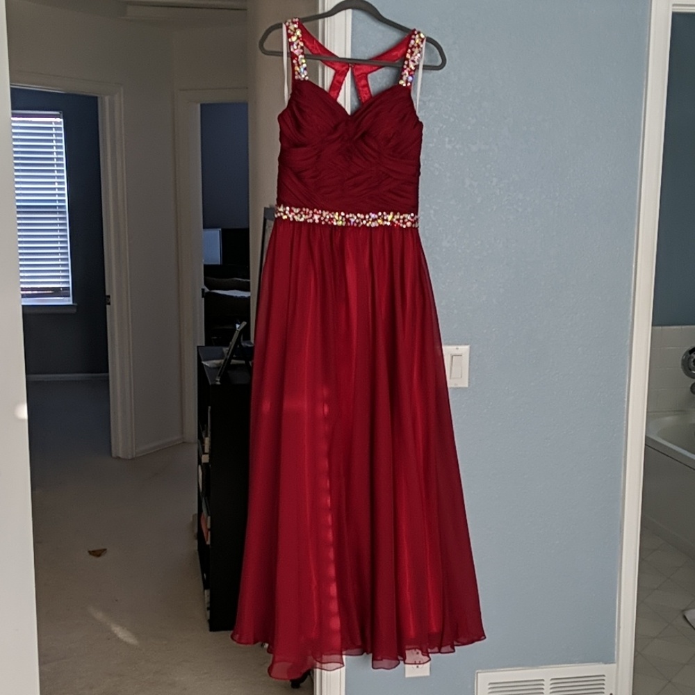 Red Jewelled Prom Dress